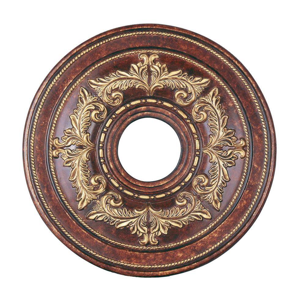 Livex Lighting 8205-63 Ceiling Medallion Ceiling Medallion in Verona Bronze with Aged Gold Leaf Accents 
